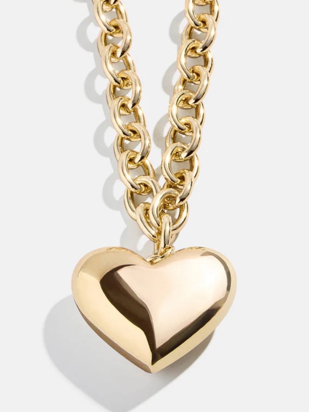 BaubleBar Millie Polished Brass Puffy Heart Adjustable Choker Necklace